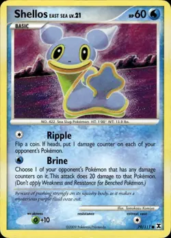 Shellos East Sea Common Rising Rivals 79/111 Water Pokemon Card - Image 1