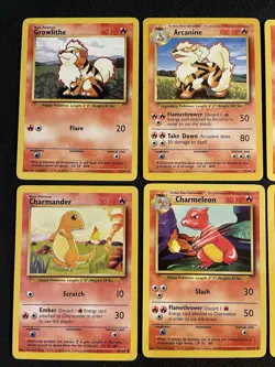 Pokemon TCG Base Set Unlimited Fire Energy Non Holo Cards - Image 2