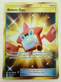 Rotom Dex 159/149 - Sun & Moon Base Secret Rare Gold Holo Pokemon TCG Card [NM] - Image 1