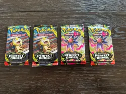 4 x (Factory Sealed) 🔥Pokemon TCG Cards Perfect Order Booster Packs ✅ - Image 1