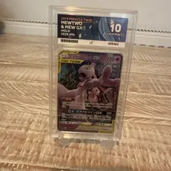 ACE 10 Mewtwo & Mew GX 029/094 RR Miracle Twin Japanese Graded Card - Image 1