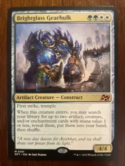 Magic the Gathering Aetherdrift Brightglass Gearhulk Mythic Card #0191 - Image 1