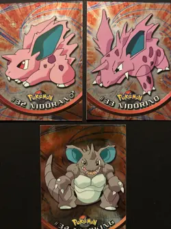 Pokemon: Topps (TV Animation)- 3 Card Foil Lot: Nidoking Evo Line - Image 1