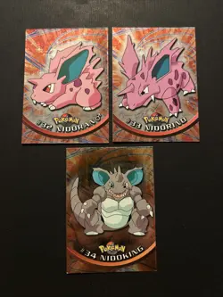 Pokemon: Topps (TV Animation)- 3 Card Foil Lot: Nidoking Evo Line - Image 2