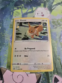 (Swirl) Eevee SWSH190 Holo Promo Sword & Shield Promo Pokemon Holo Pokemon Card - Image 2