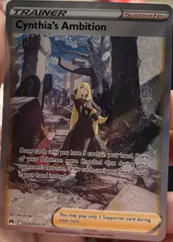 Pokemon Cynthia's Ambition Ultra Rare Holo Crown Zenith GG60/GG70 TCG Card - Image 1