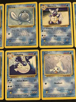 Pokemon TCG Base Set Unlimited Water Energy Card Set Non Holo - Image 3
