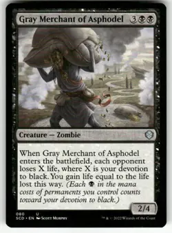 GRAY MERCHANT OF ASPHODEL #80 MTG STARTER COMMANDER DECKS UNCOMMON - Image 1