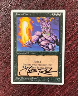 Signed JUNUN EFREET - 4th Edition (4ED) - NM - MtG Magic Christopher Rush - Image 1