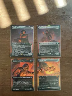 Frodo Samwise Gollum The One Ring Scene Art Foils Set Of 4 NM MTG LOTR - Image 1