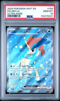 2025 POKEMON WHT EN-WHITE FLARE ULTRA RARE #159 - KELDEO EX 159/086 - PSA 10 - Image 3