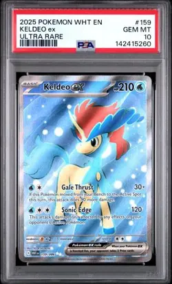 2025 POKEMON WHT EN-WHITE FLARE ULTRA RARE #159 - KELDEO EX 159/086 - PSA 10 - Image 5