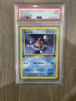 Pokemon TCG 1st Edition Squirtle 68/82 Team Rocket Set PSA 9 WOTC Graded - Image 1