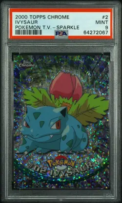2000 Topps Chrome Pokemon Sparkle Holo X-Fractor #2 Ivysaur PSA 9 MINT 🔥 - Image 1