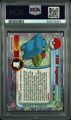 2000 Topps Chrome Pokemon Sparkle Holo X-Fractor #2 Ivysaur PSA 9 MINT 🔥 - Image 2