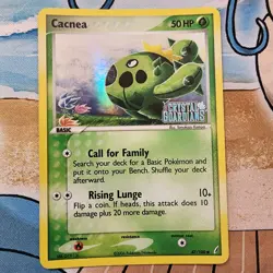 Cacnea 47/100 Crystal Guardians Reverse Holo Pokemon Card Stamped NM - Image 1