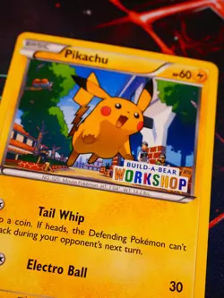 MP Pokemon (Build-A-Bear)PIKACHU Card XY ROARING SKIES Set 20/108 Workshop Stamp - Image 1