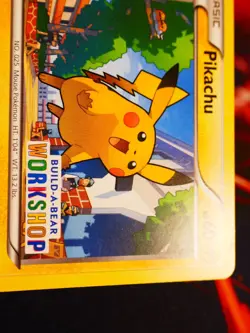 MP Pokemon (Build-A-Bear)PIKACHU Card XY ROARING SKIES Set 20/108 Workshop Stamp - Image 3