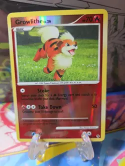 Growlithe - 63/111 - Rising Rivals 2009, Reverse Holo Pokemon TCG - Image 1