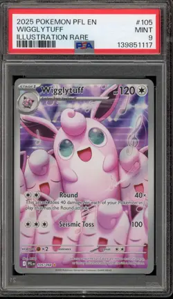 Pokemon Wigglytuff Phantasmal Flames Illustration Rare #105 PSA 9 Mint - Image 1