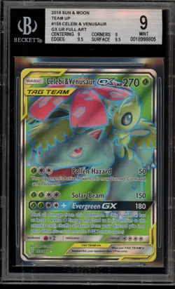 Pokemon Celebi & Venusaur GX Team Up Full Art #159 BGS 9 Mint - Image 1