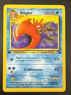 Pokemon TCG - Kingler 38/62 Lightly Played Uncommon Fossil 1st Edition - Image 1