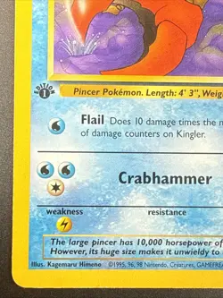 Pokemon TCG - Kingler 38/62 Lightly Played Uncommon Fossil 1st Edition - Image 5