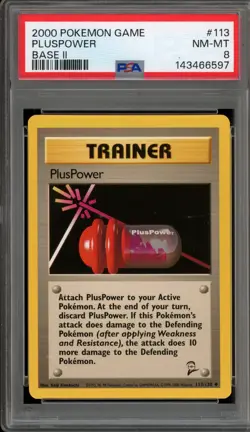 Pokemon PlusPower Base Set 2 #113 PSA 8 - Image 1
