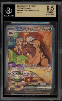 Pokemon Arven's Mabosstiff ex Destined Rivals SIR #235 BGS 9.5 - Image 1