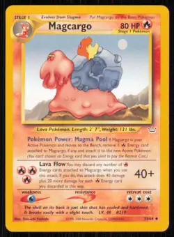 Magcargo 33/64 Uncommon Neo Revelation Pokemon Unlimited Lightly Played - Image 1