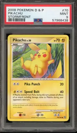 Pokemon Pikachu Stormfront #70 PSA 9 Mint - Image 1