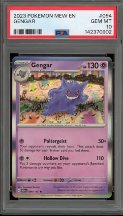 Pokemon Gengar 151 MEW EN Holo Rare #094 PSA 10 Gem Mint - Image 1
