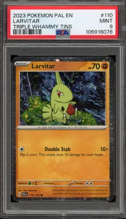 Pokemon Larvitar Triple Whammy Tins Paldea Evolved Holo #110 PSA 9 Mint - Image 1