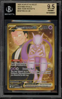 Pokemon Team Rocket's Mewtwo ex Destined Rivals Ultra Rare #240 BGS 9.5 - Image 1