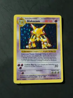Pokemon SHADOWLESS ALAKAZAM 1/102 - BASE SET HOLO - (MP) - Image 1