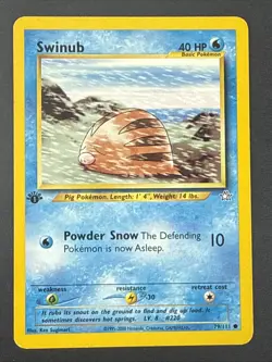 2000 Pokemon Neo Genesis 1st Edition #79/111 Swinub - Image 1