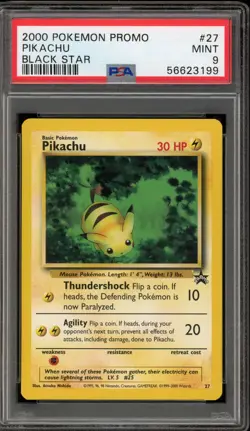 Pokemon Pikachu Black Star Promo #27 PSA 9 Mint - Image 1