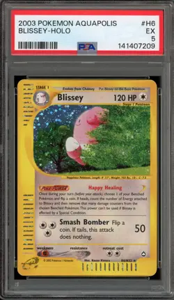 Pokemon Blissey Aquapolis Holo Rare #H6 PSA 5 - Image 1