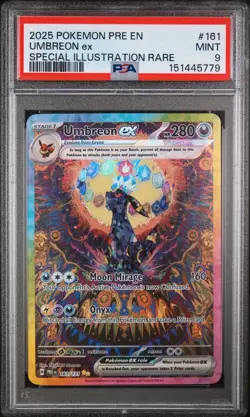 2025 POKEMON PRE EN-PRISMATIC EVOLUTIONS #161/131 UMBREON EX PSA 9 - Image 1
