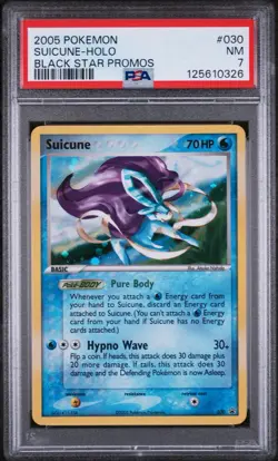 2005 POKEMON BLACK STAR PROMOS #030 SUICUNE-HOLO BLACK STAR PROMOS PSA 7 - Image 1