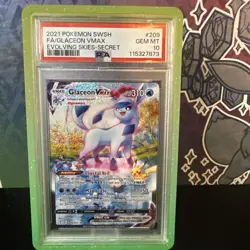 Pokemon Glaceon VMAX Evolving Skies Secret Rare Full Alt Art #209 PSA 10 - Image 1