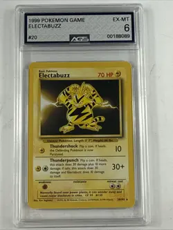 1999 POKEMON GAME #20 ELECTABUZZ AGS 6 EX-MT - Image 1