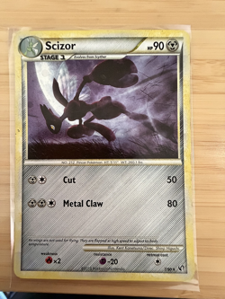 Scizor 7/90 Holo Rare HGSS Undaunted Pokemon 2010 MP Vintage - Image 1