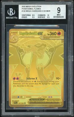 2025 Pokemon Phantasmal Flames Mega Charizard X Ex #130 BGS 9 Mega Hyper Rare - Image 1