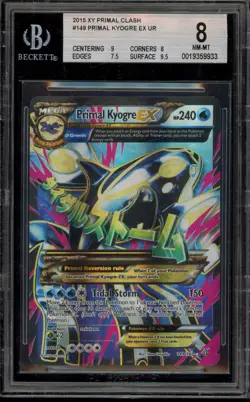 Pokemon Primal Kyogre EX XY Primal Clash Full Art #149 BGS 8 - Image 1