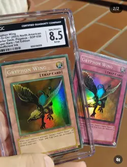 Yugioh Gryphon Wing SDP Faded Misprint 1st Edition (Ex CGC 8.5) - Image 2
