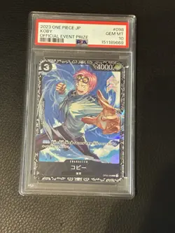 One Piece Card Japanese【Koby】PSA10 OP02-098 Official Event Prize Promo Bandai - Image 1