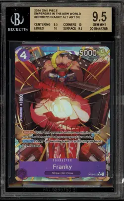 One Piece CCG Franky Emperors In the New World Alt Art OP09-072 BGS 9.5 - Image 1
