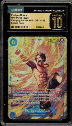 One Piece CCG Portgas.D.Ace Carrying on His Will SEC OP13-119 CGC 10 Pristine - Image 1