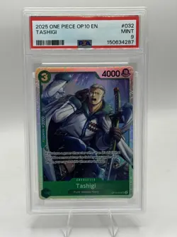 PSA 9 Tashigi OP10-032 Royal Blood Foil Super Rare 2025 One Piece CCG English - Image 1